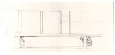 Pullman Car Interior Elevation Sketch