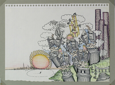 Chicago From Across the Lake, Travel Sketch