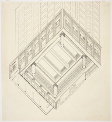 The Chicago Stock Exchange Trading Room, Chicago, Illinois, Axonometric