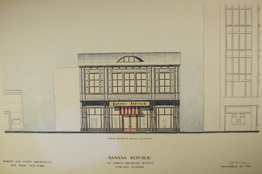 Banana Republic Building, Chicago, Illinois, Front Elevation