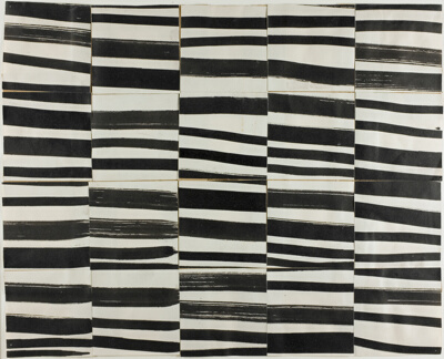 Study for "Cité": Brushstrokes Cut into Twenty Squares and Arranged by Chance