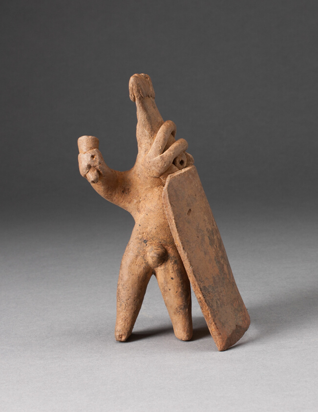 Figurine of a Warrior with Square Shield and Weapon