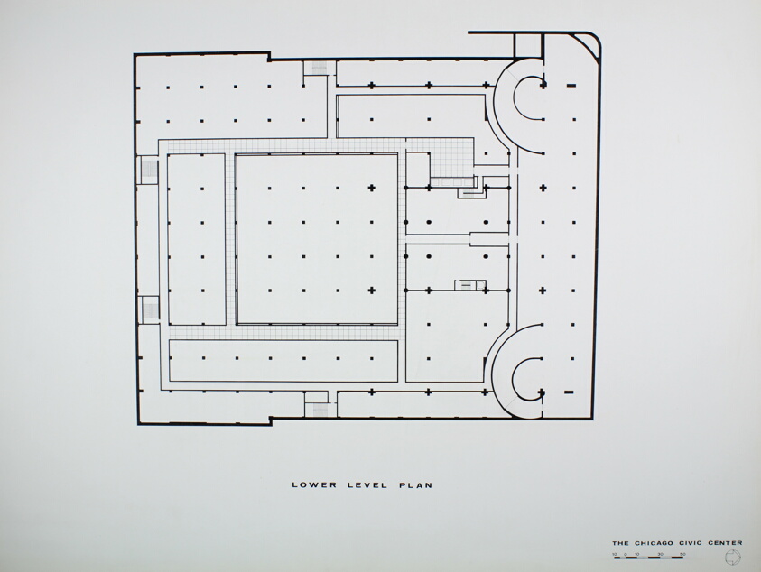 Chicago Civic Center, Chicago, Illinois, Lower Level Plan
