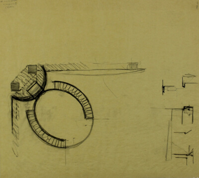Philharmonic Hall Plan, Fort Wayne, Indiana, Design Sketch