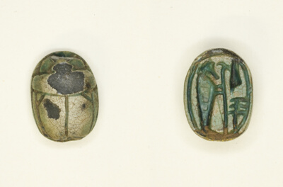 Scarab: The God Ptah with Ma’at Feather and Djed-Pillar