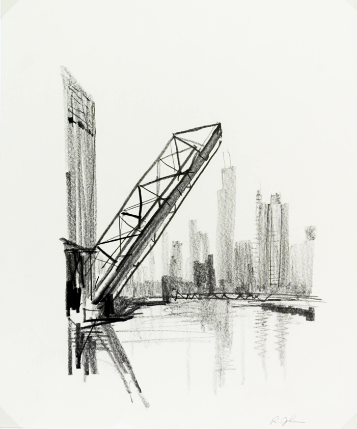 Behind the Facade, Industrial Views Along the Chicago River, Travel Sketch