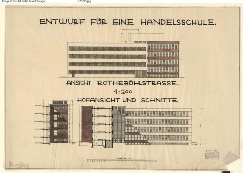 Entwurf fur Handels Schule, Technical University, Vienna, Student Project