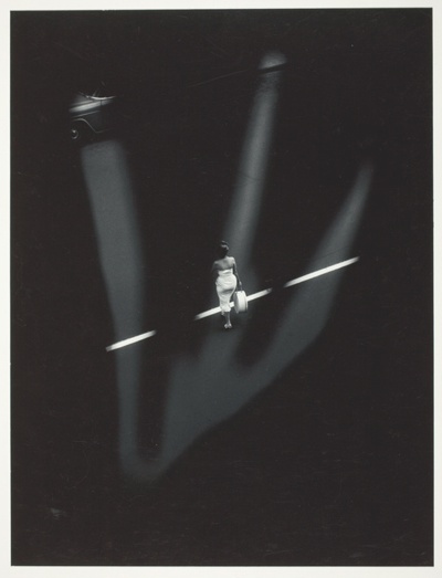 Woman crossing street
