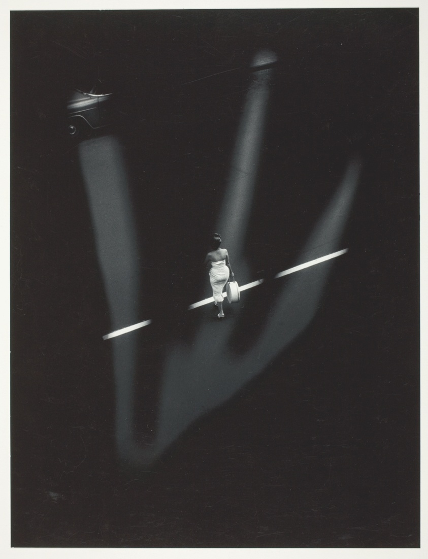 Woman crossing street