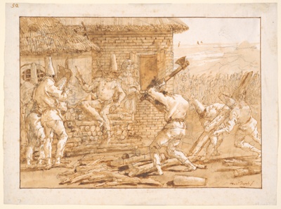 Punchinello Chopping Logs