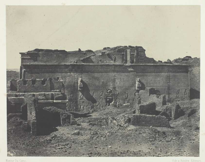 Façade Postérieure, Grand Temple de Dendérah (Teutyres), Haute Egypte, plate 18 from the album "Egypte, Nubie, Palestine et Syrie" (1852)