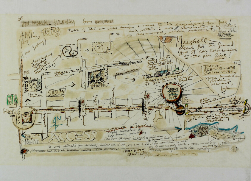 Grand Avenue Connector to Navy Pier, Chicago, Illinois, Annotated Concept Sketch