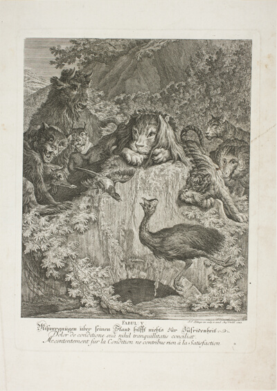 Fable V, plate five from Lehrreiche Fabeln aus dem Reiche der Theire