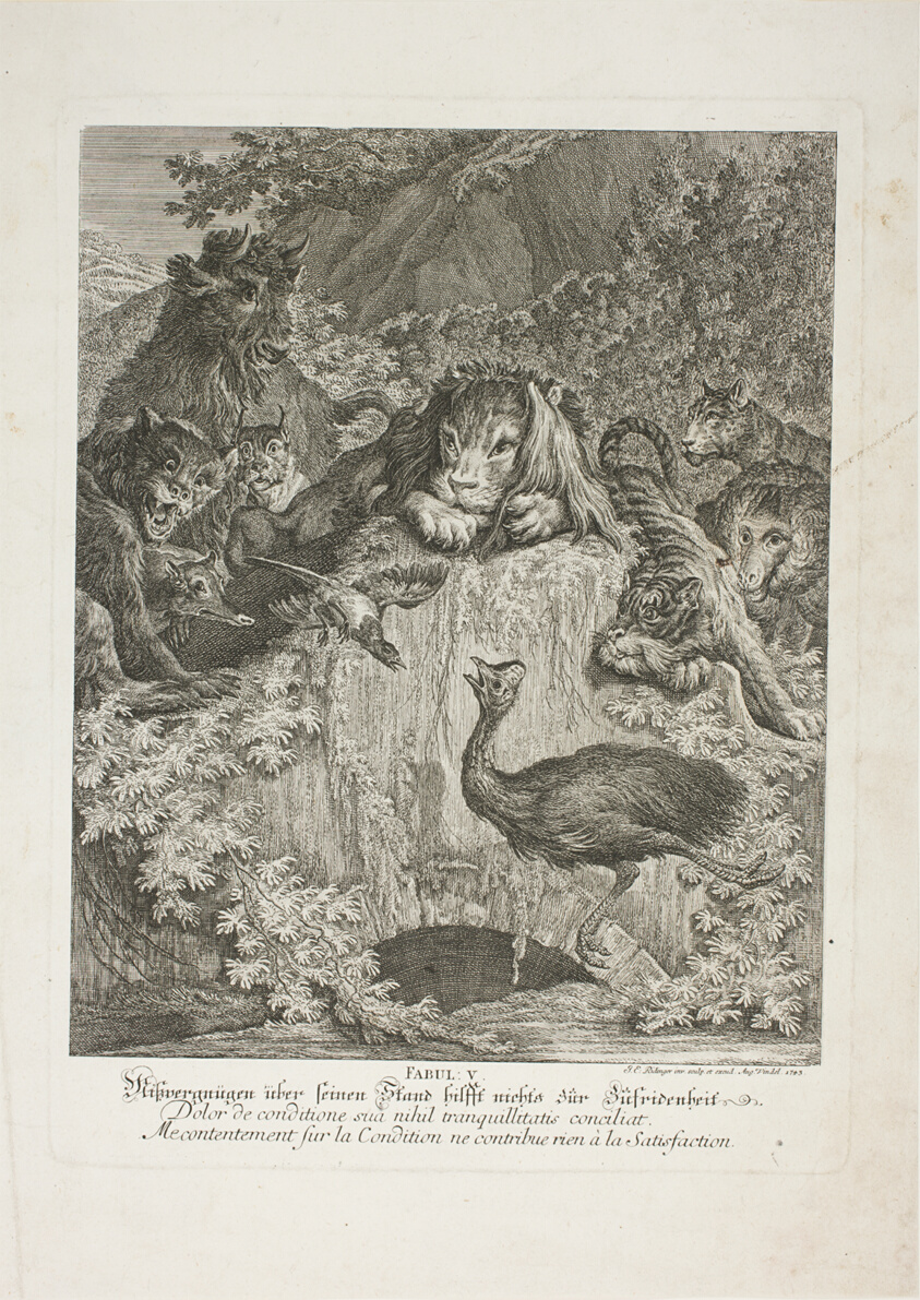 Fable V, plate five from Lehrreiche Fabeln aus dem Reiche der Theire
