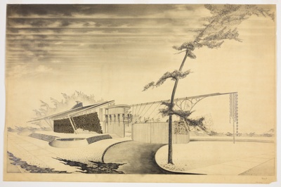 Ruth and Sam Ford House, Aurora, Illinois, Exterior Perspective