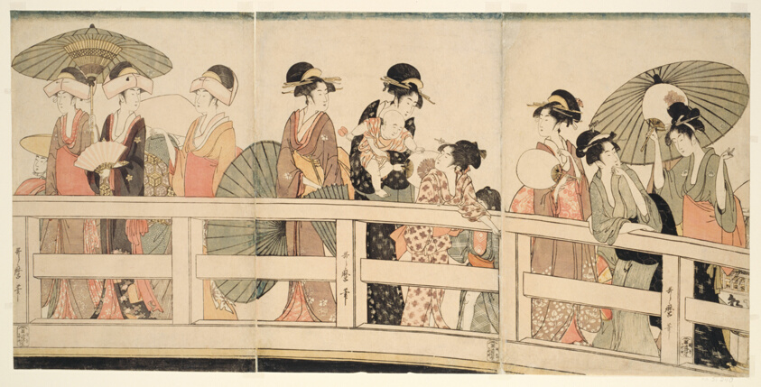 On top and beneath Ryogoku Bridge (Ryogokubashi no ue, shita)