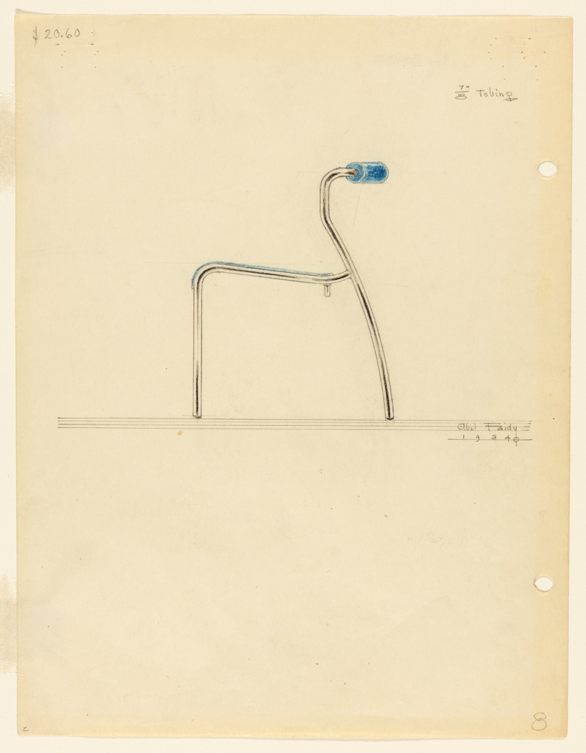 Chair Designs, Tubular Steel Side Chair, Side Elevation