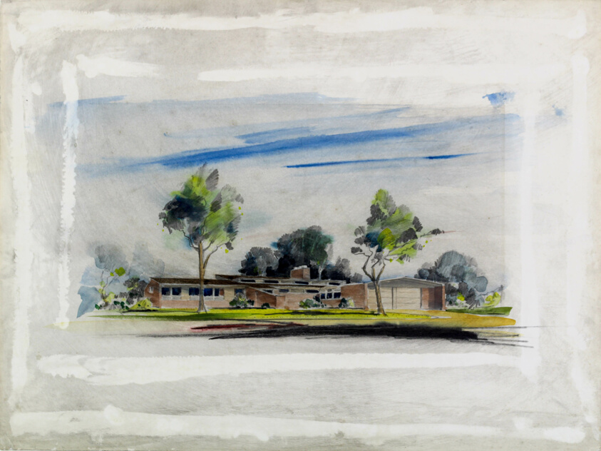 Gloria and Mayer Stern House, Flossmoor, Illinois, Perspective
