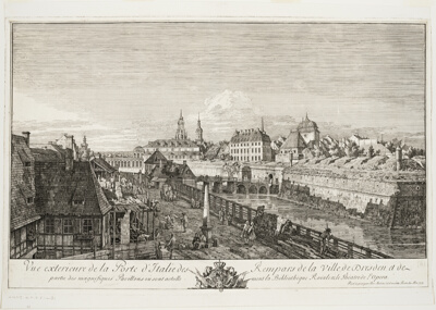 Exterior View of the Italian Gate of the Ramparts of the Town of Dresden