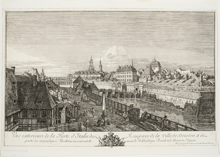Exterior View of the Italian Gate of the Ramparts of the Town of Dresden
