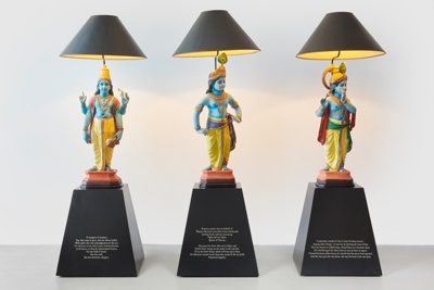 Hare Krishna Lamps-Triptych