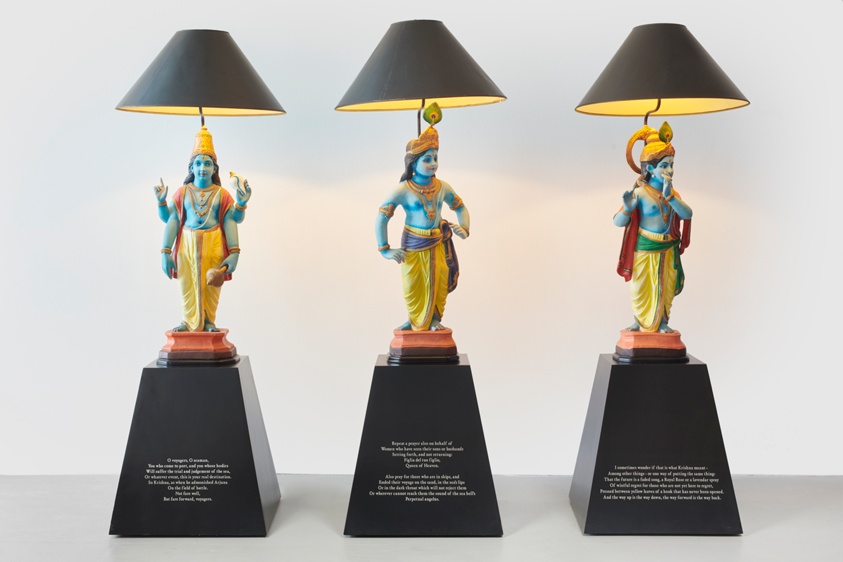 Hare Krishna Lamps-Triptych