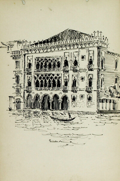Ca' d'Oro, Venice, Italy, Travel Sketch
