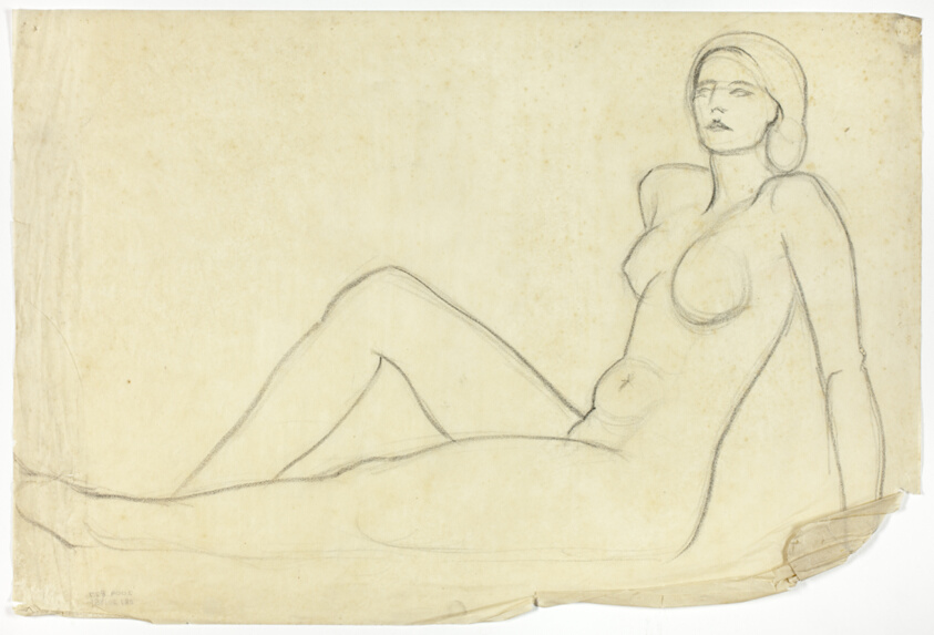 Untitled (Seated Female Nude with Legs Extended)