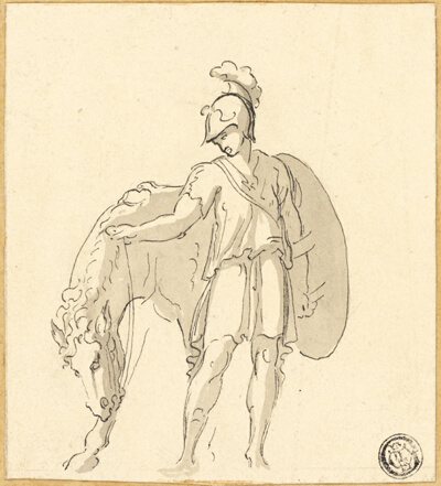 Standing Warrior and Horse