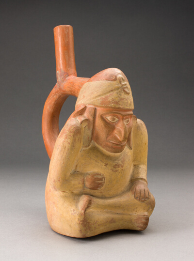 Portrait Vessel in Form of Seated Man, Possibly a Hunchback