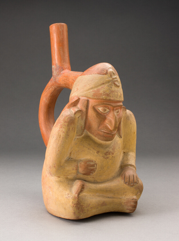 Portrait Vessel in Form of Seated Man, Possibly a Hunchback