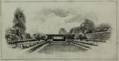 Memorial Design Study with Building, Perspective