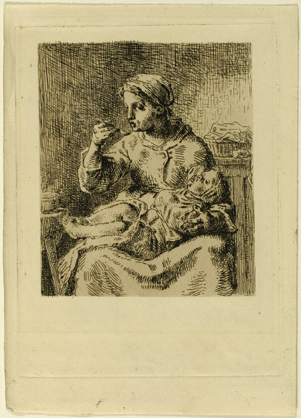 Woman Feeding Her Child