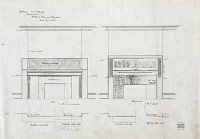 William Bunge House, Mantels for Parlor and Sitting Room, Chicago, Illinois, Elevation