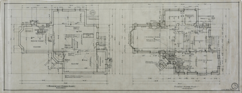 Joseph Ricker House, Chicago, Illinois, Basement and First Floor Plan