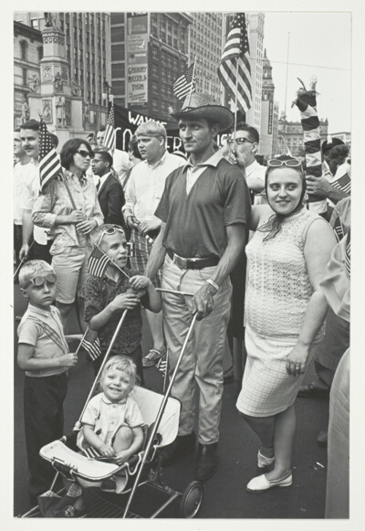 Spectators at an Armed Forces Day parade
