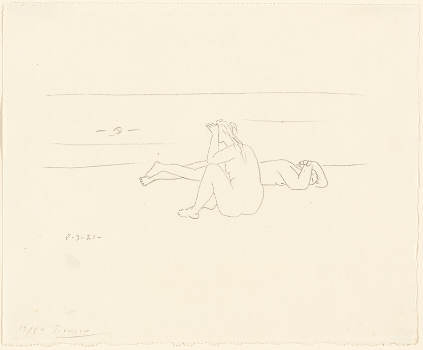 On the Beach, I (Two Nude Women), from Quatre Lithographies