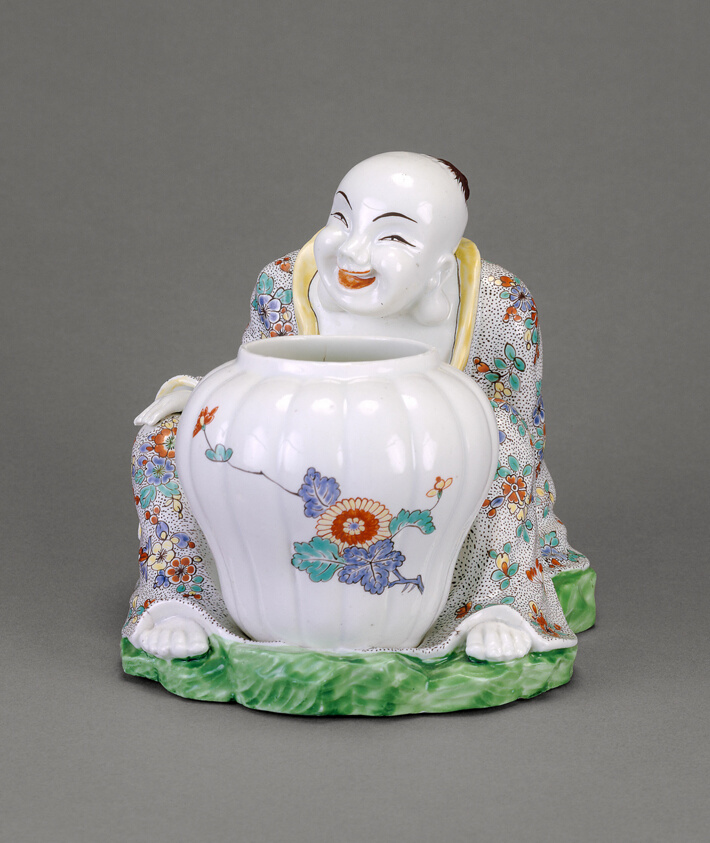 Seated Figure and Potpourri Vase