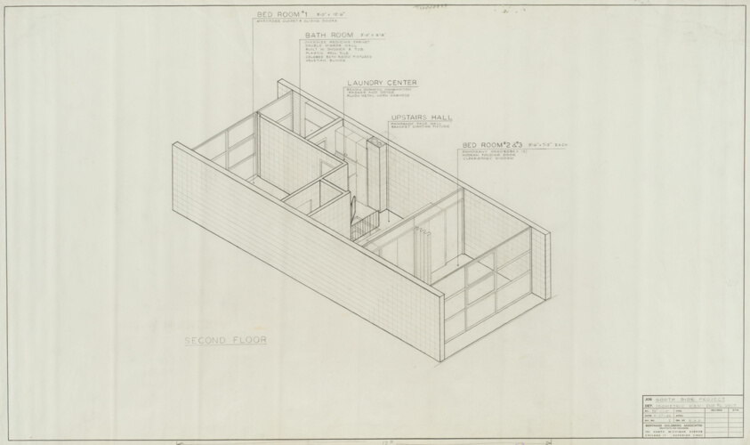 Drexel Town and Garden Houses First Floor Unit, Chicago, Illinois, Isometric