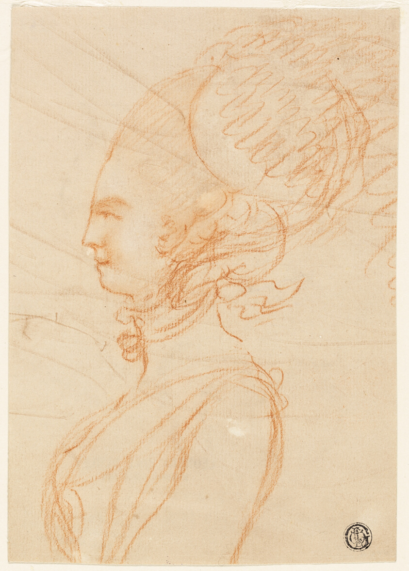 Half-Length Profile Portrait of a Woman Facing Left