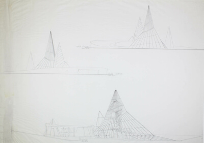Crystal Chapel for Artesia College, Artesia, New Mexico, Elevations and Sections