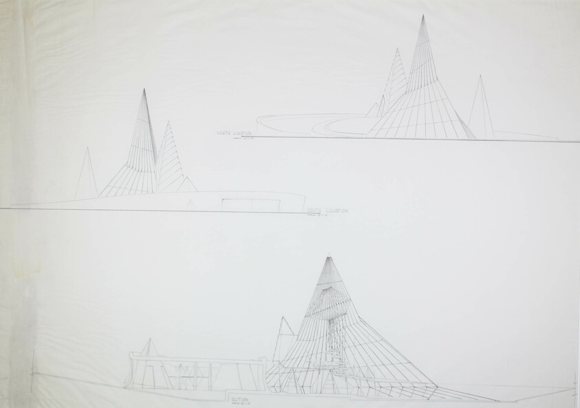 Crystal Chapel for Artesia College, Artesia, New Mexico, Elevations and Sections