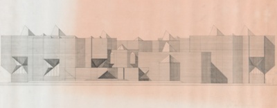 University of Illinois, Chicago Circle Campus, Architecture and Art Building East Elevation