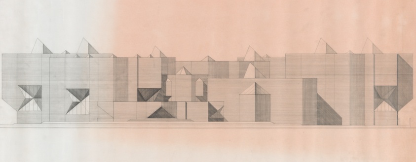 University of Illinois, Chicago Circle Campus, Architecture and Art Building East Elevation