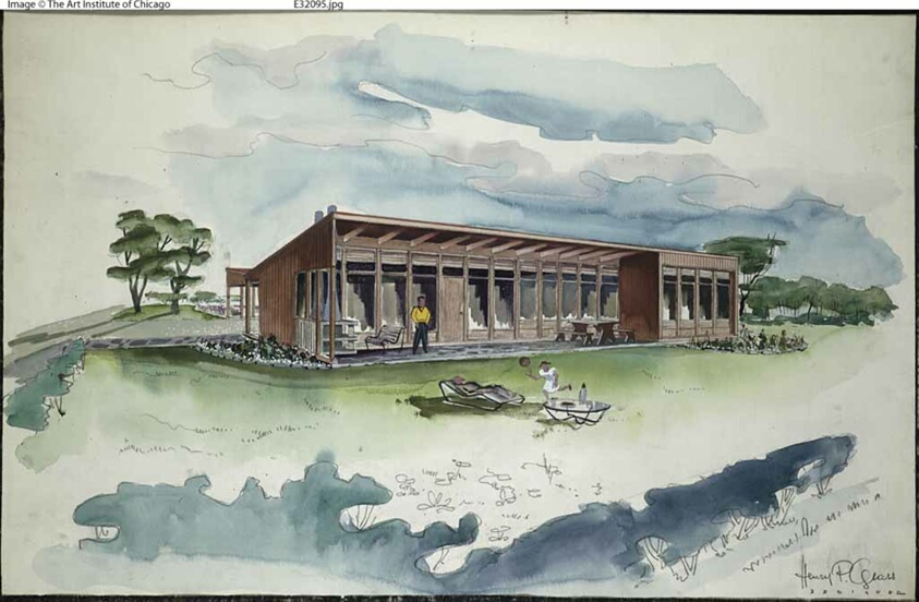 Henry P. Glass House, Northfield, Illinois, Presentation Drawings