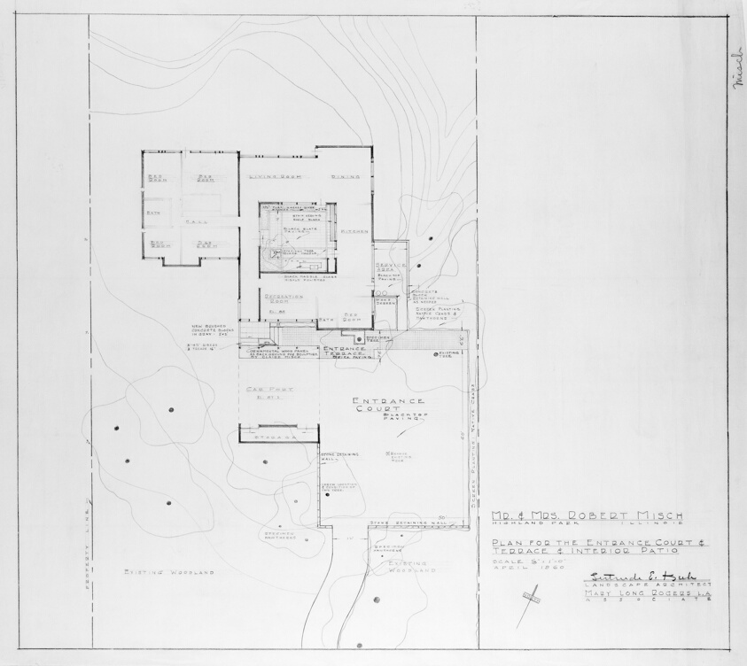 Mr. and Mrs. Misch House, Highland Park, Illinois, Site Plan