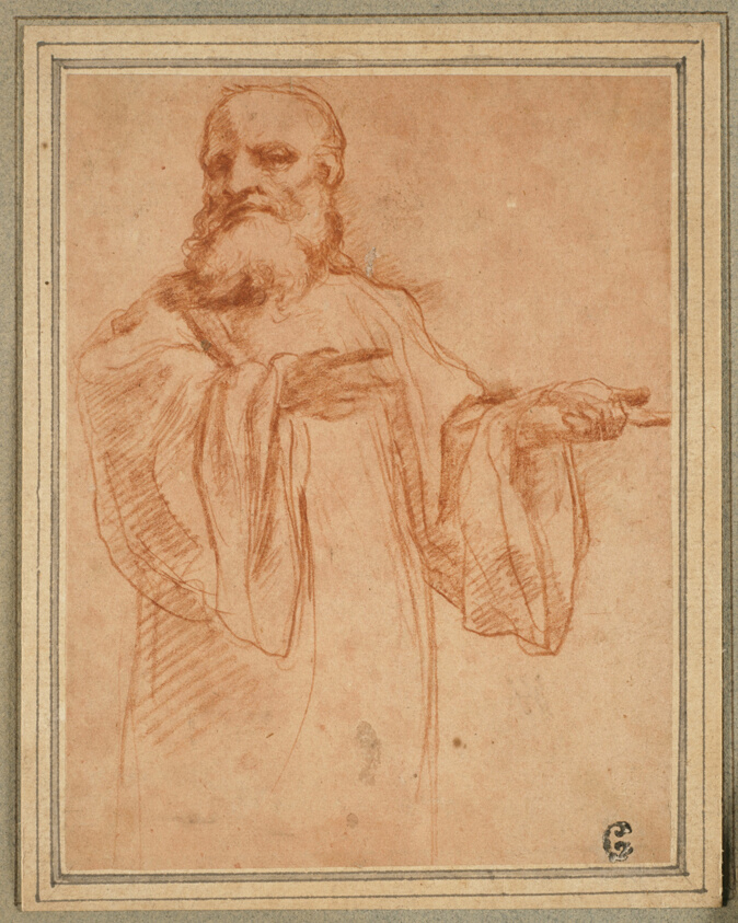 St. Benedict Gesturing to the Left: Study for the Coronation of the Virgin