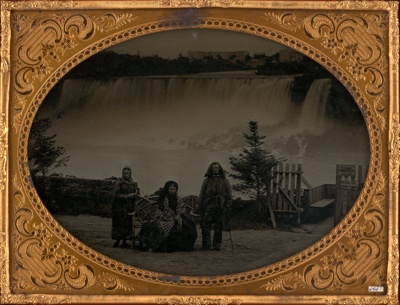 Untitled (Portrait of a Man and two Women in Front of Niagara Falls)