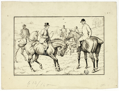 Riders and Dogs at Hunt