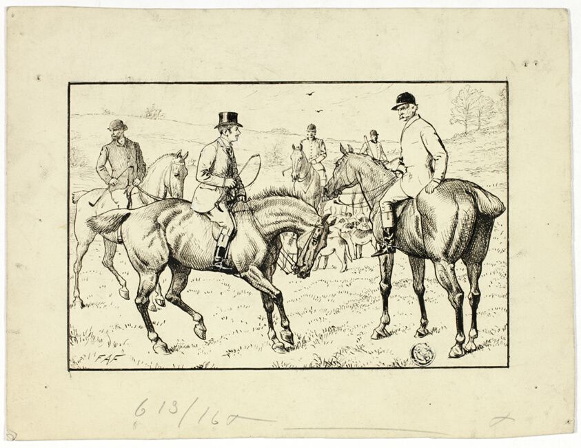 Riders and Dogs at Hunt